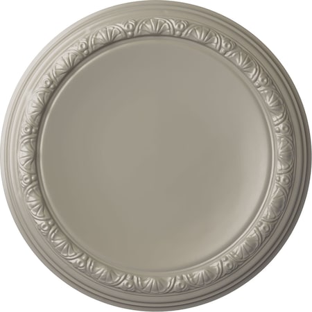 Ekena Millwork Carlsbad Ceiling Medallion (Fits Canopies up to 14 1/4"), 19 1/2"OD x 1 3/4"P, Pearl White CM19CAPWS